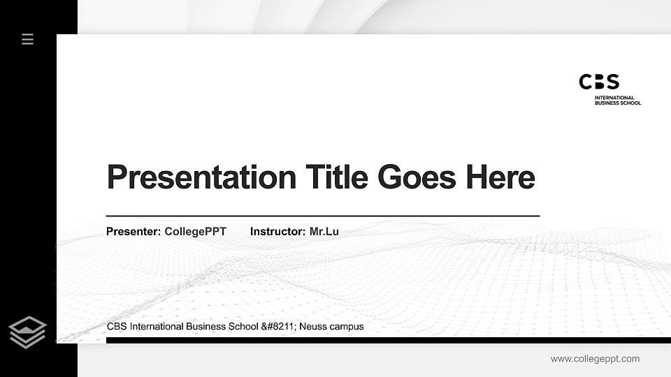 CBS International Business School – Neuss campus Thesis Proposal/Graduation Defense PPT Template16:9 ratio PPT effect preview image