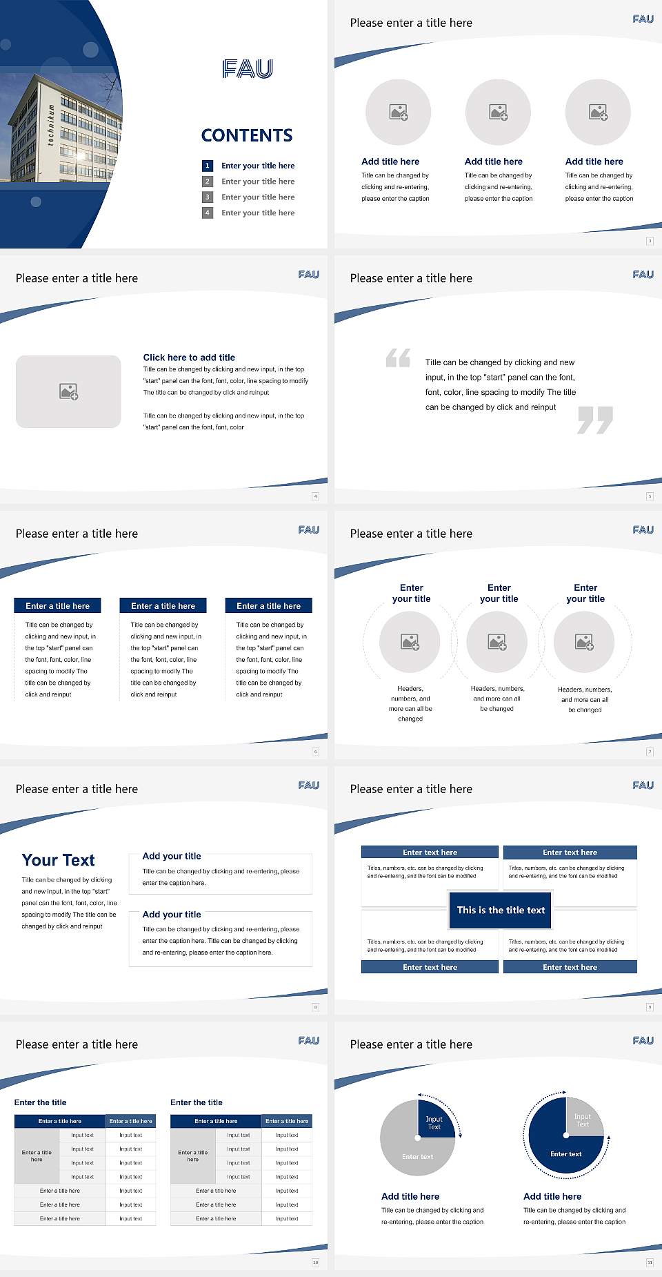 Friedrich Alexander University Erlangen-Nuremberg – Fürth campus Course/Courseware Creation PPT Template4:3 ratio PPT effect preview image2