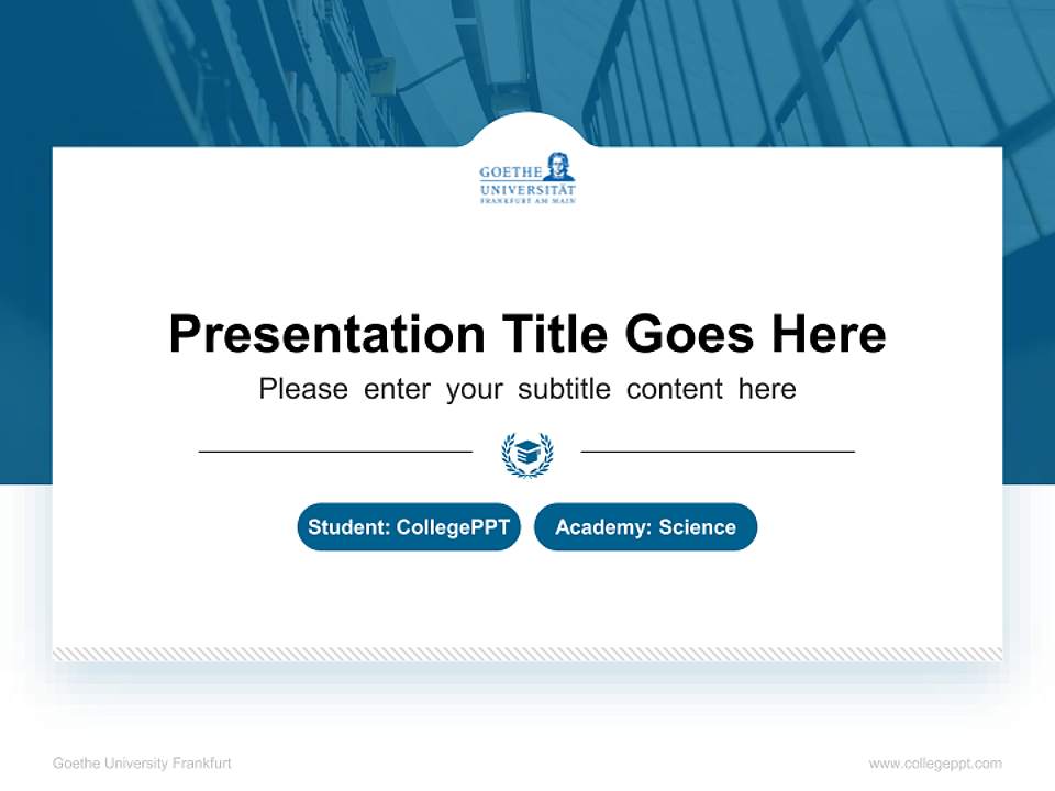 Goethe University Frankfurt National Scholarship Defense PPT Template4:3 ratio PPT effect preview image4