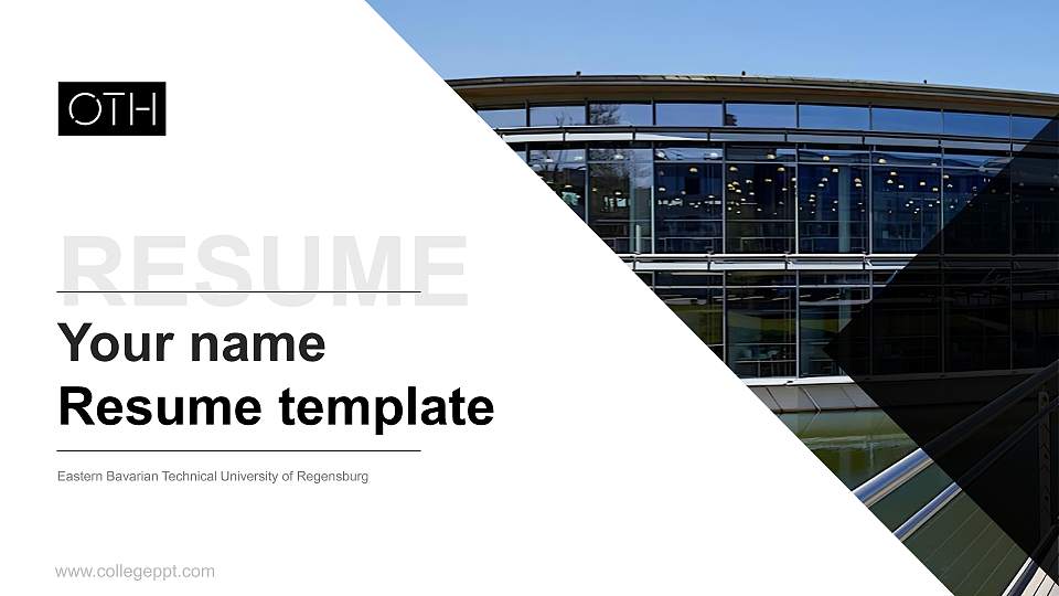 Eastern Bavarian Technical University of Regensburg Resume PPT Template16:9 ratio PPT effect preview image