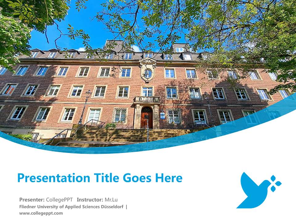 Fliedner University of Applied Sciences Düsseldorf Course/Courseware Creation PPT Template4:3 ratio PPT effect preview image5