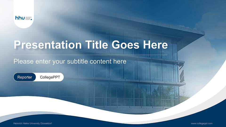 Heinrich Heine University Düsseldorf Lecture Sharing and Networking Event PPT Template16:9 ratio PPT effect preview image