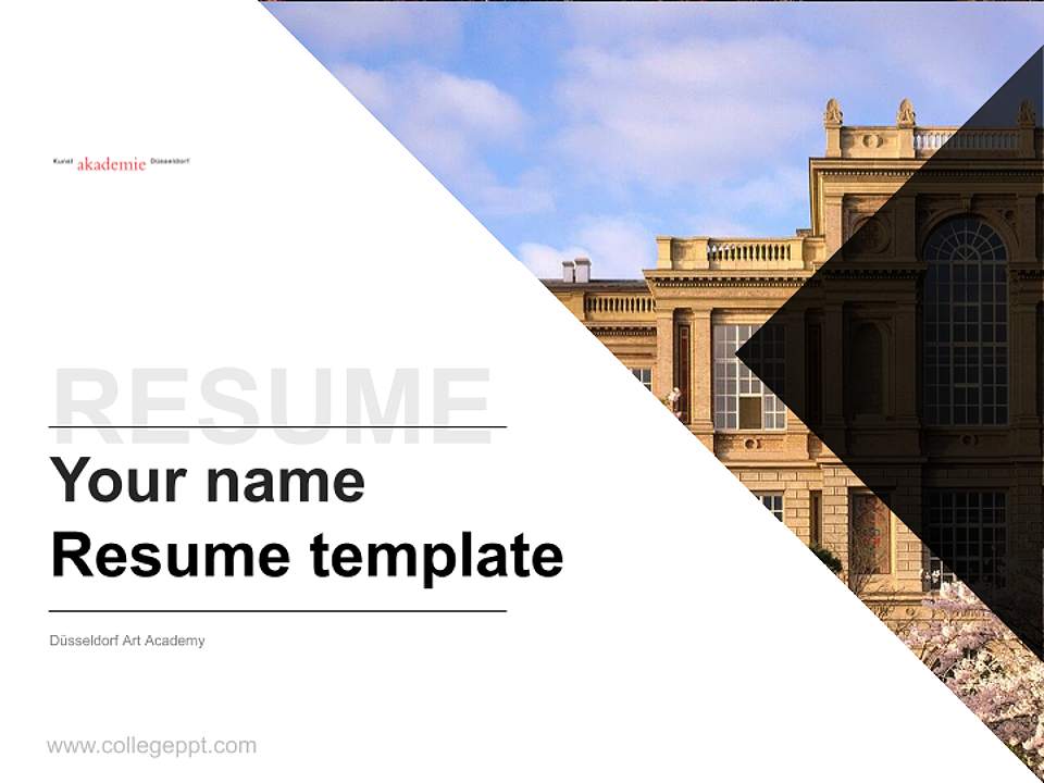 Düsseldorf Art Academy Resume PPT Template4:3 ratio PPT effect preview image5
