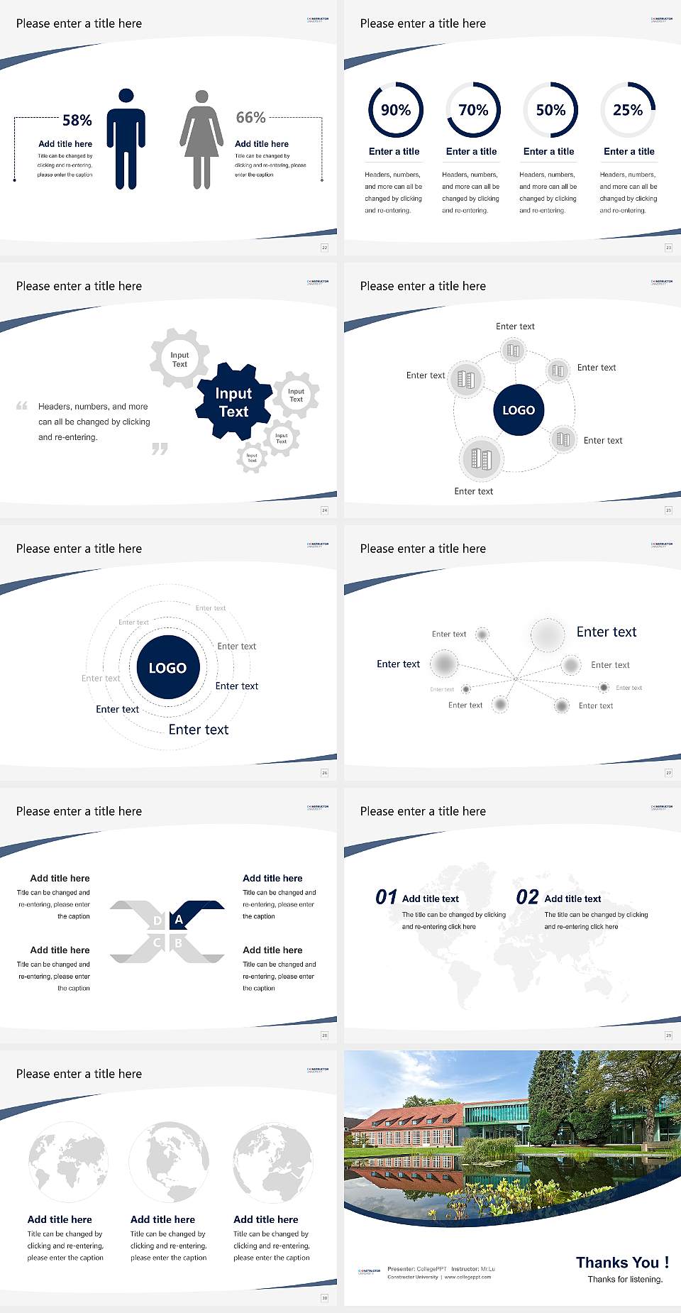 Constructor University Course/Courseware Creation PPT Template4:3 ratio PPT effect preview image4
