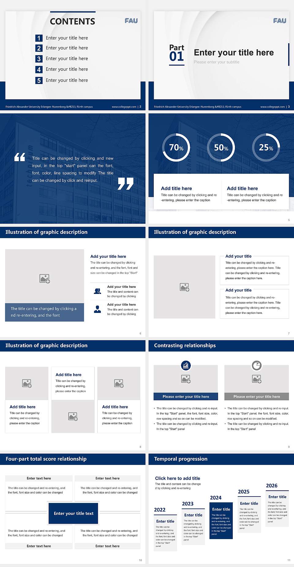 Friedrich Alexander University Erlangen-Nuremberg – Fürth campus Thesis Proposal/Graduation Defense PPT Template4:3 ratio PPT effect preview image2