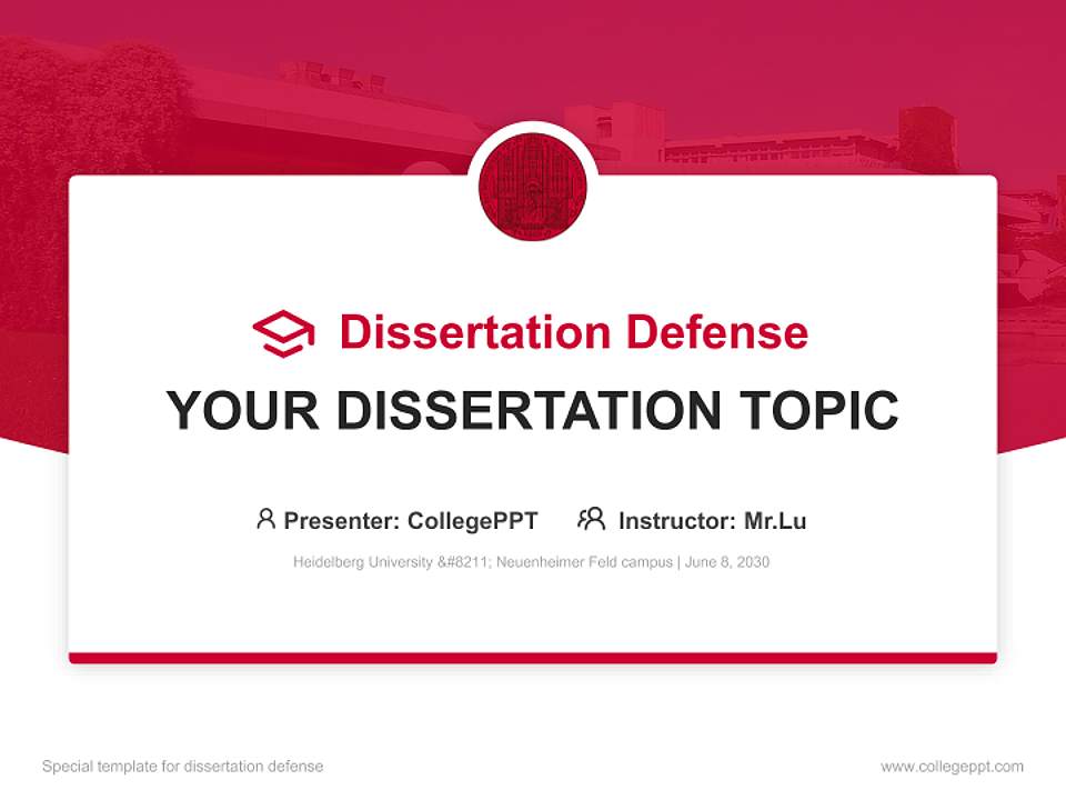 Heidelberg University – Neuenheimer Feld campus Graduation Thesis Defense PPT Template4:3 ratio PPT effect preview image7