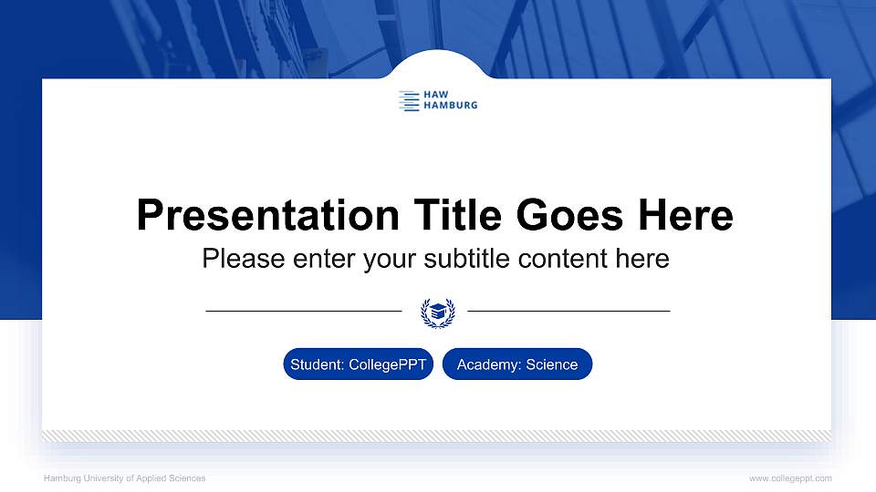 Hamburg University of Applied Sciences National Scholarship Defense PPT Template16:9 ratio PPT effect preview image