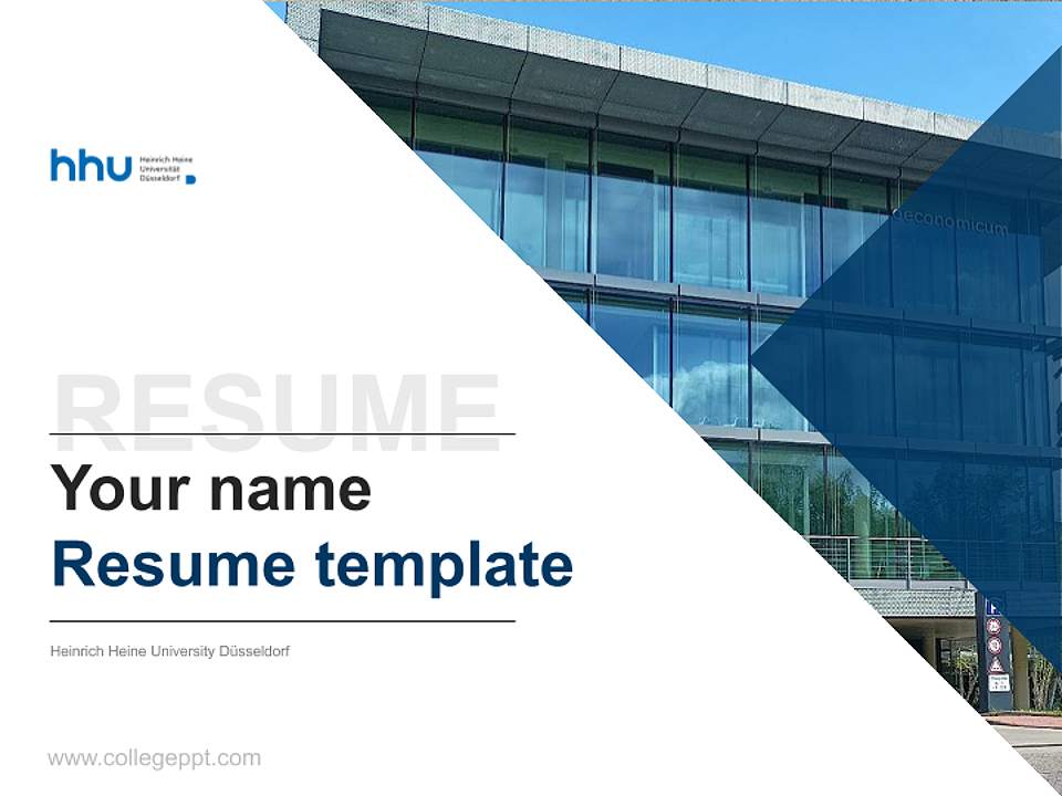 Heinrich Heine University Düsseldorf Resume PPT Template4:3 ratio PPT effect preview image5
