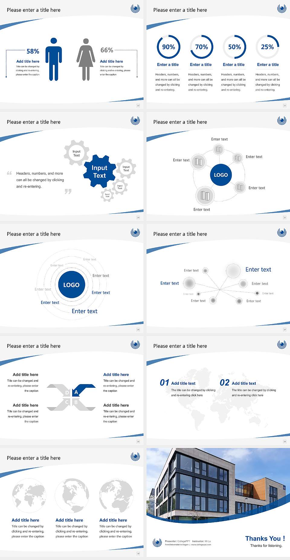 FernUniversität in Hagen Course/Courseware Creation PPT Template4:3 ratio PPT effect preview image4