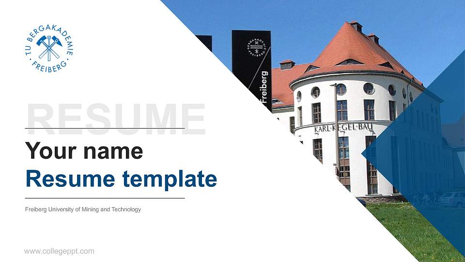 Freiberg University of Mining and Technology Resume PPT Template16:9 ratio PPT effect preview image