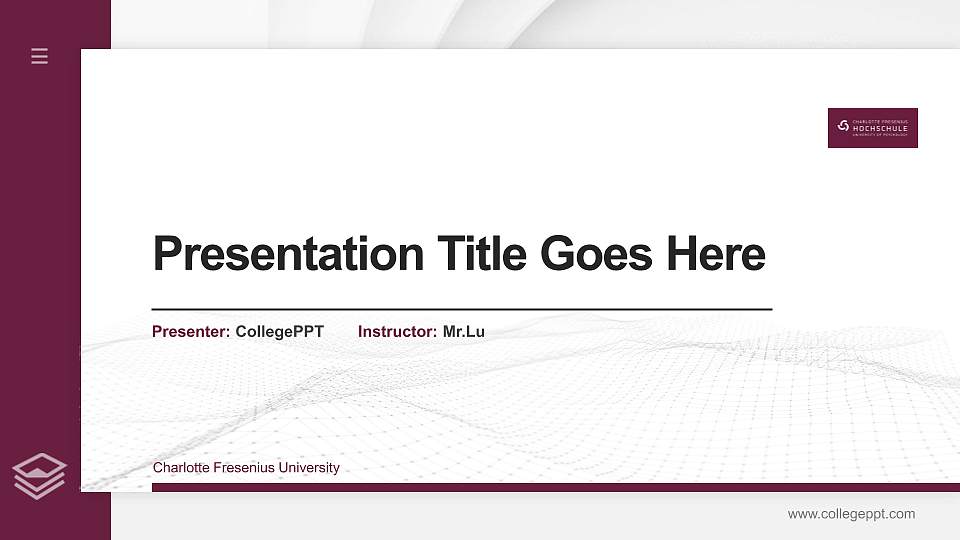 Charlotte Fresenius University Thesis Proposal/Graduation Defense PPT Template16:9 ratio PPT effect preview image