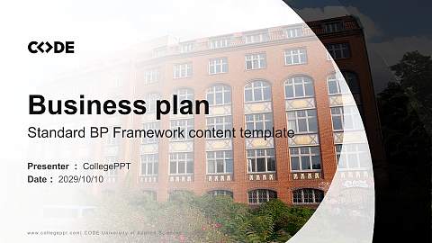 CODE University of Applied Sciences Competition/Entrepreneurship Contest PPT Template