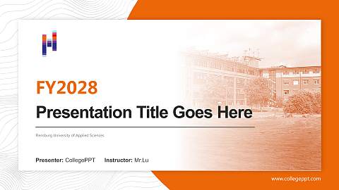Flensburg University of Applied Sciences Academic Presentation/Research Findings Report PPT Template