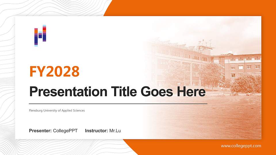 Flensburg University of Applied Sciences Academic Presentation/Research Findings Report PPT Template16:9 ratio PPT effect preview image