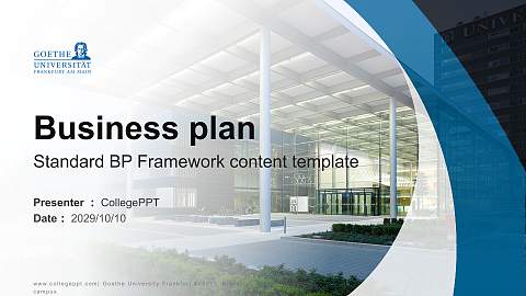 Goethe University Frankfurt – Niederrad campus Competition/Entrepreneurship Contest PPT Template