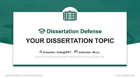 Chemnitz University of Technology – Erfenschlager Straße campus Graduation Thesis Defense PPT Template