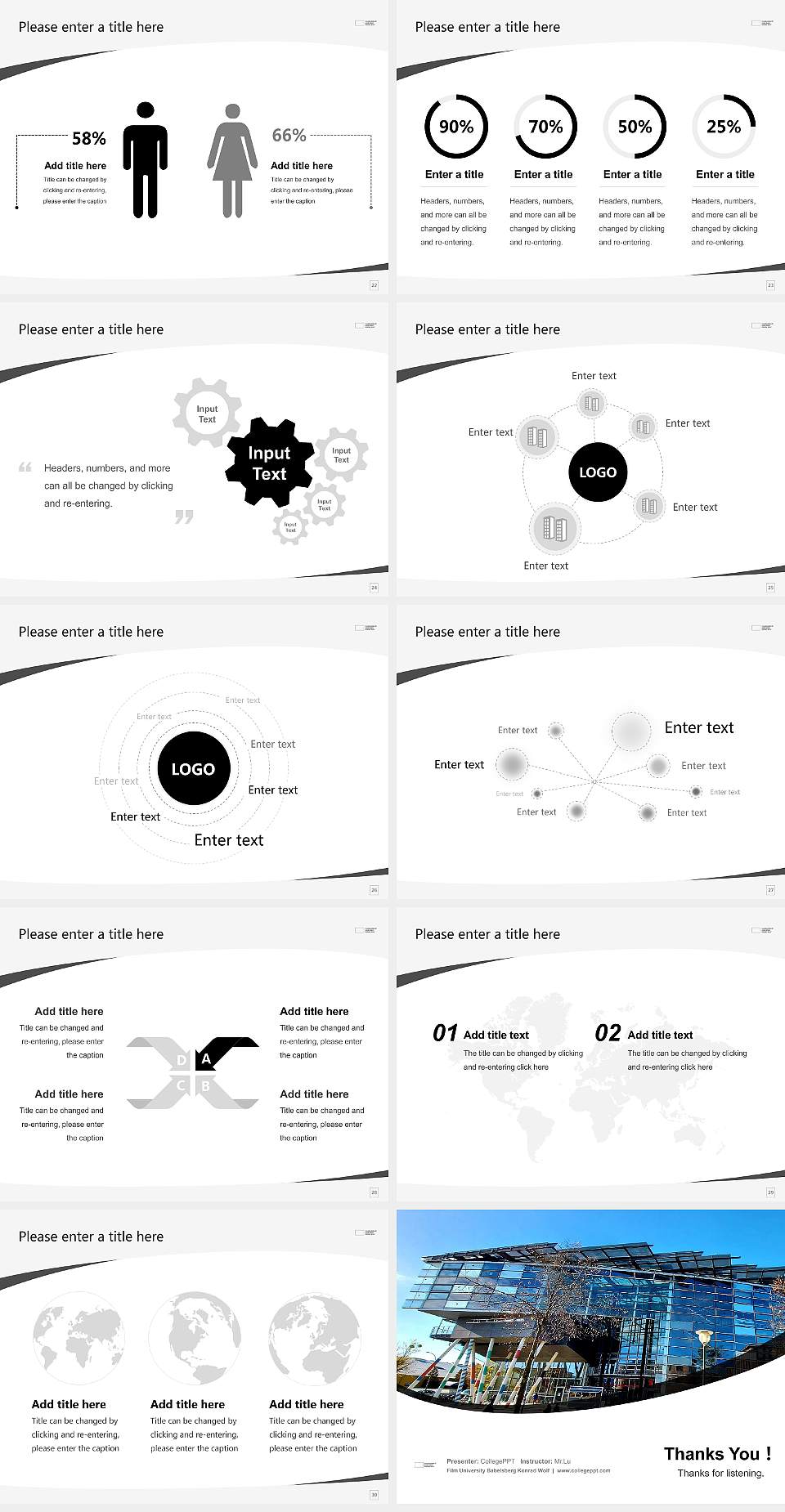 Film University Babelsberg Konrad Wolf Course/Courseware Creation PPT Template4:3 ratio PPT effect preview image4