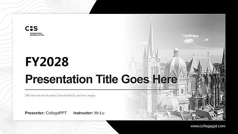 CBS International Business School – Aachen campus Academic Presentation/Research Findings Report PPT Template