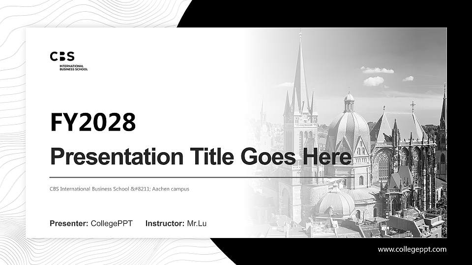 CBS International Business School – Aachen campus Academic Presentation/Research Findings Report PPT Template16:9 ratio PPT effect preview image