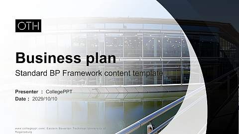 Eastern Bavarian Technical University of Regensburg Competition/Entrepreneurship Contest PPT Template