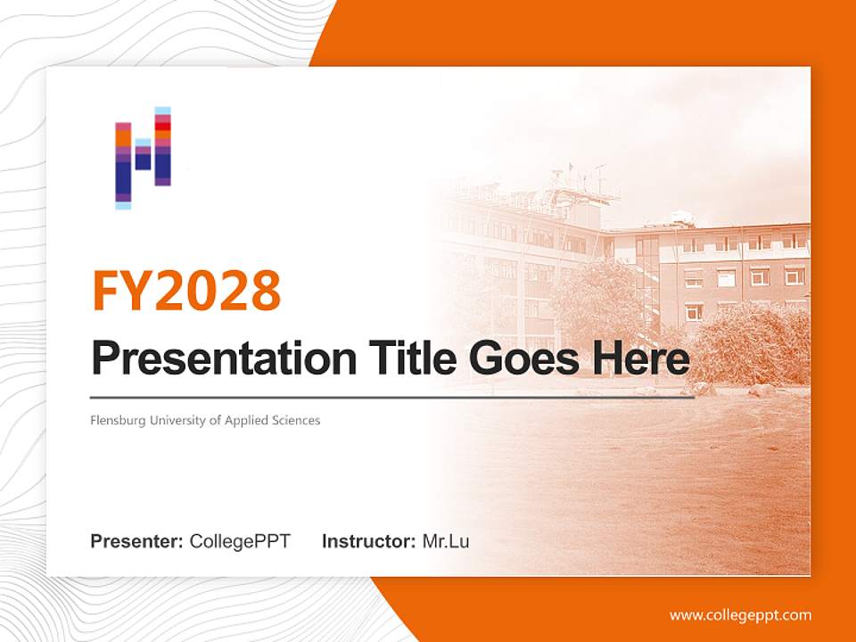 Flensburg University of Applied Sciences Academic Presentation/Research Findings Report PPT Template4:3 ratio PPT effect preview image5