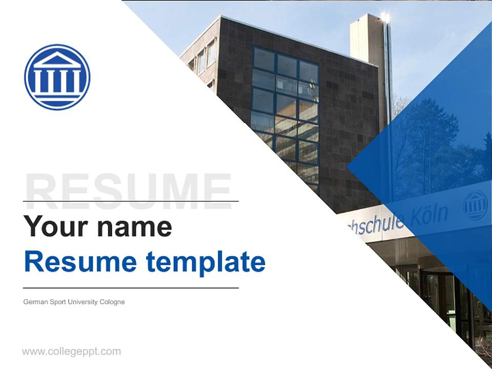German Sport University Cologne Resume PPT Template4:3 ratio PPT effect preview image5