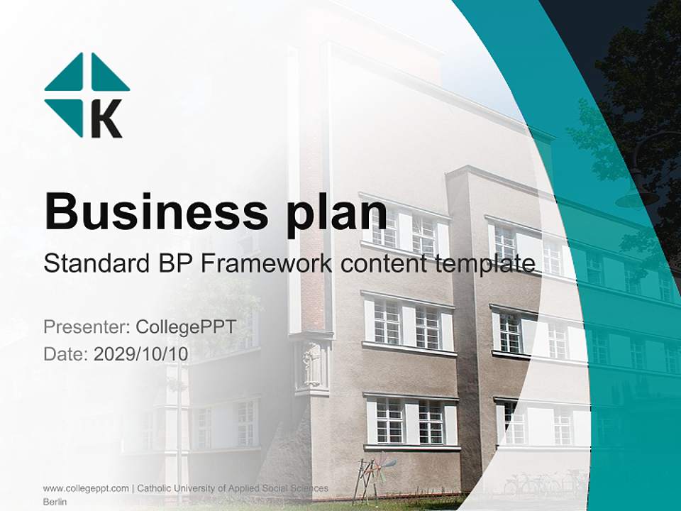 Catholic University of Applied Social Sciences Berlin Competition/Entrepreneurship Contest PPT Template4:3 ratio PPT effect preview image9