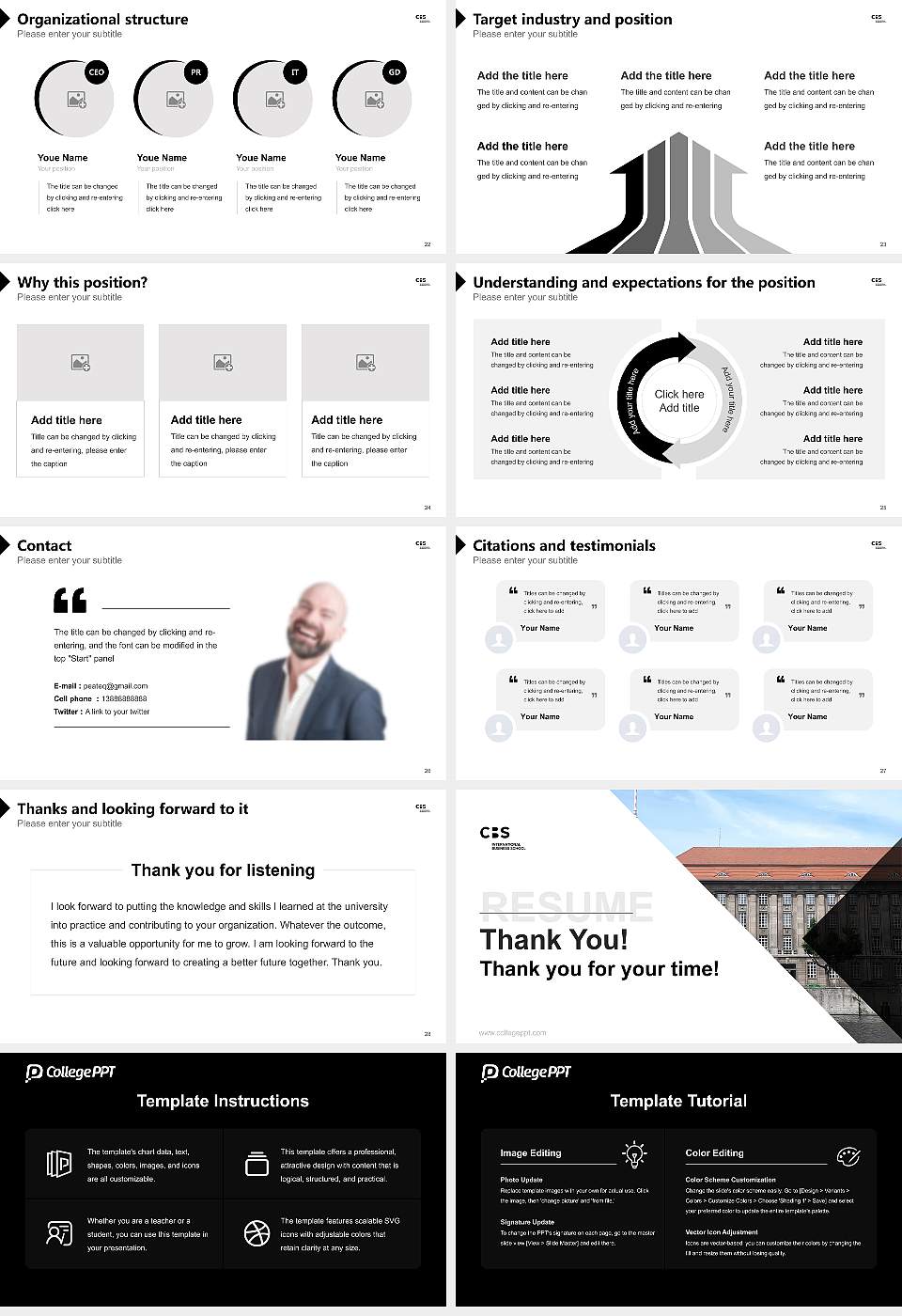 CBS International Business School – Berlin campus Resume PPT Template16:9 ratio PPT effect preview image4