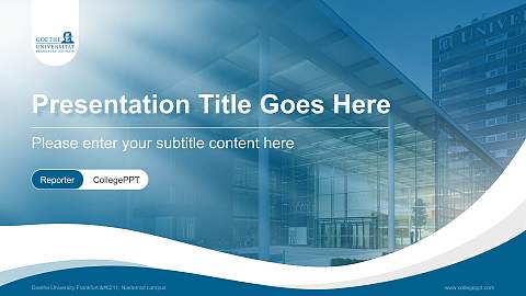 Goethe University Frankfurt – Niederrad campus Lecture Sharing and Networking Event PPT Template