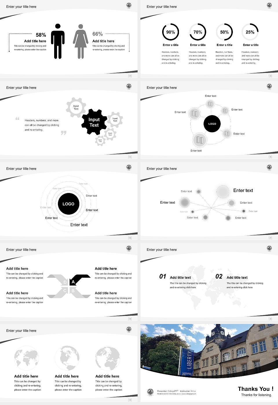 Friedrich Schiller University Jena Course/Courseware Creation PPT Template16:9 ratio PPT effect preview image4