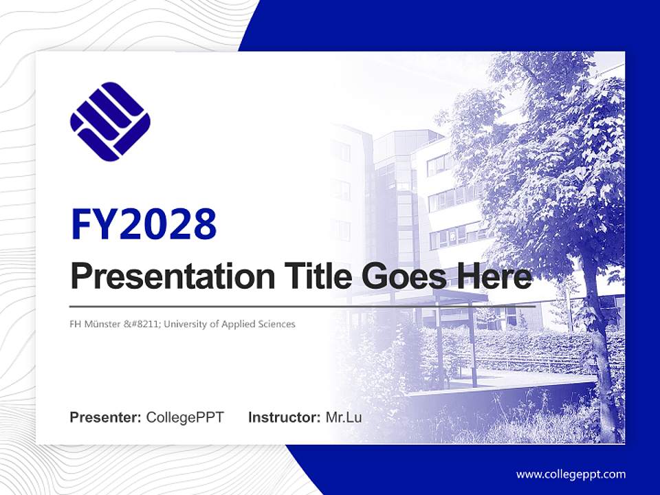 FH Münster – University of Applied Sciences Academic Presentation/Research Findings Report PPT Template4:3 ratio PPT effect preview image5