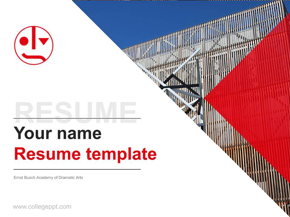 Ernst Busch Academy of Dramatic Arts Resume PPT Template4:3 ratio PPT effect preview image5