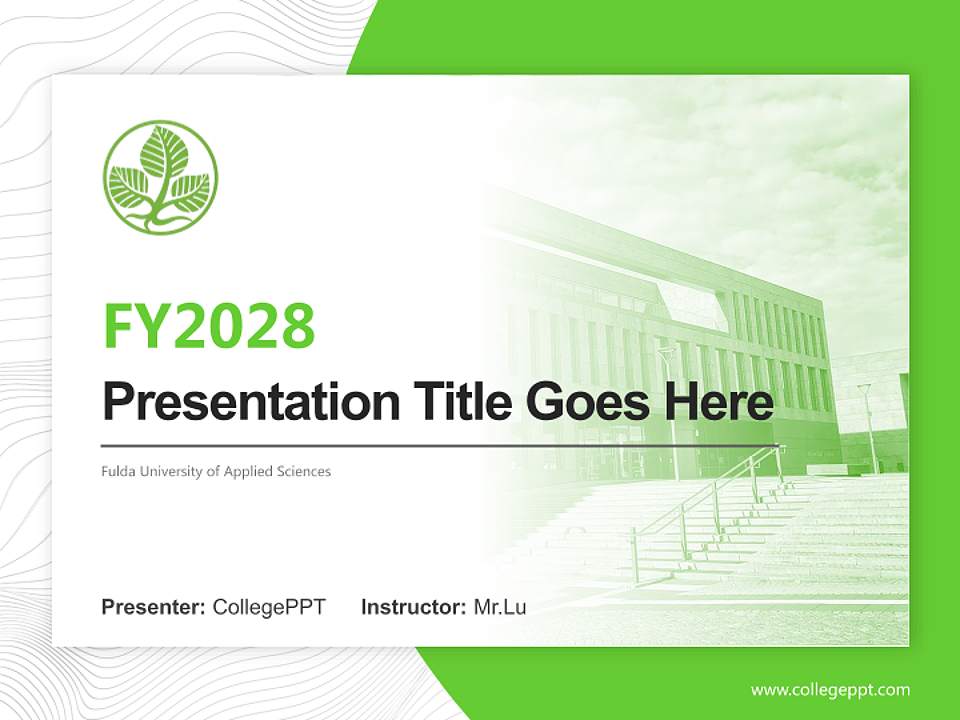 Fulda University of Applied Sciences Academic Presentation/Research Findings Report PPT Template4:3 ratio PPT effect preview image5