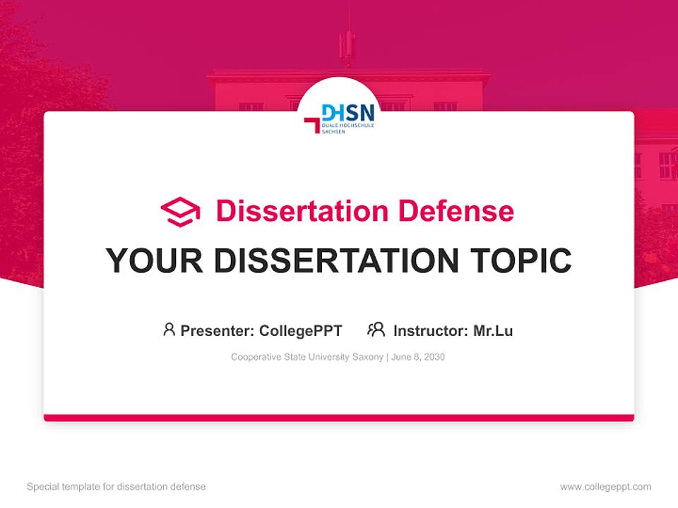Cooperative State University Saxony Graduation Thesis Defense PPT Template4:3 ratio PPT effect preview image7