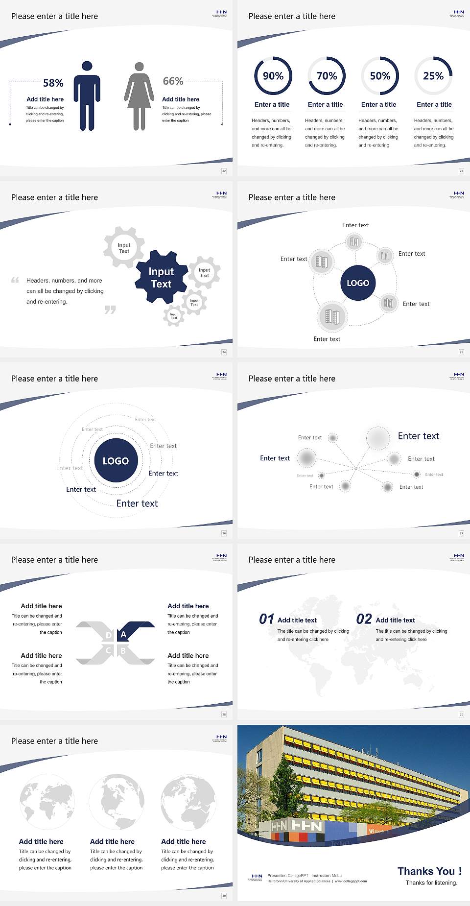 Heilbronn University of Applied Sciences Course/Courseware Creation PPT Template4:3 ratio PPT effect preview image4