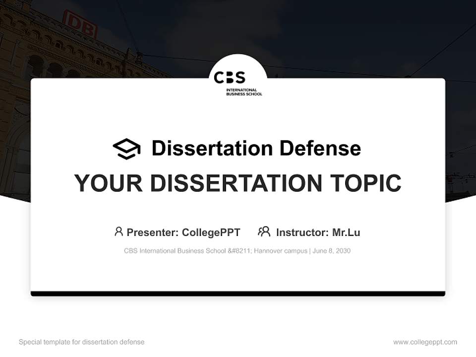 CBS International Business School – Hannover campus Graduation Thesis Defense PPT Template4:3 ratio PPT effect preview image7