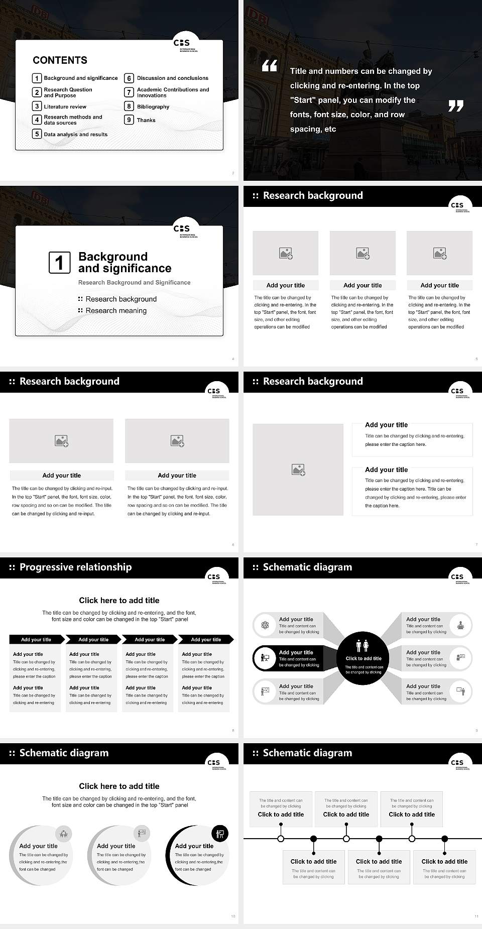 CBS International Business School – Hannover campus Graduation Thesis Defense PPT Template4:3 ratio PPT effect preview image2