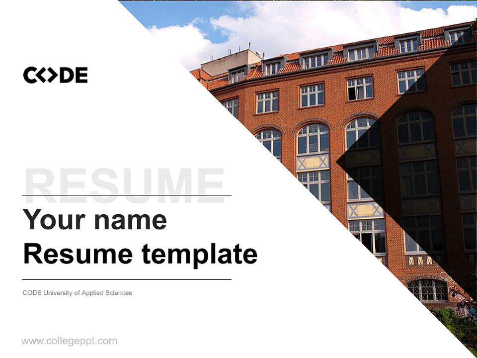 CODE University of Applied Sciences Resume PPT Template4:3 ratio PPT effect preview image5