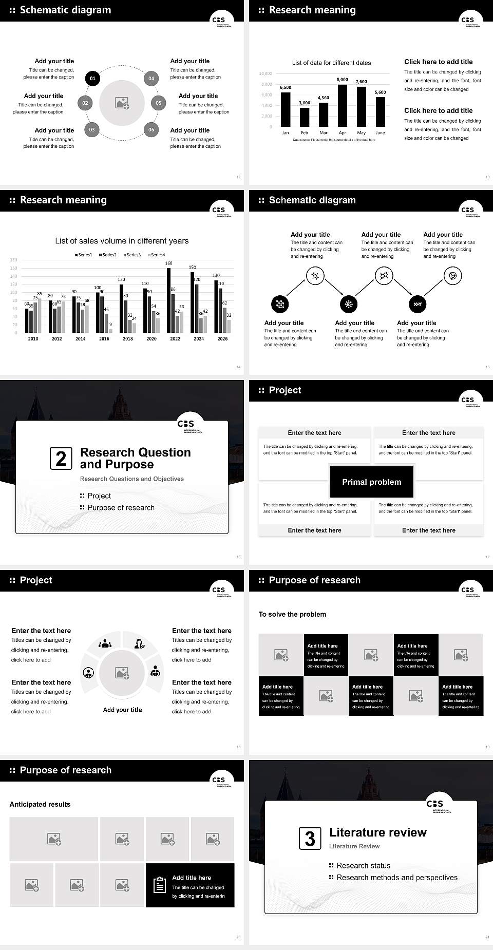 CBS International Business School – Mainz campus Graduation Thesis Defense PPT Template4:3 ratio PPT effect preview image3