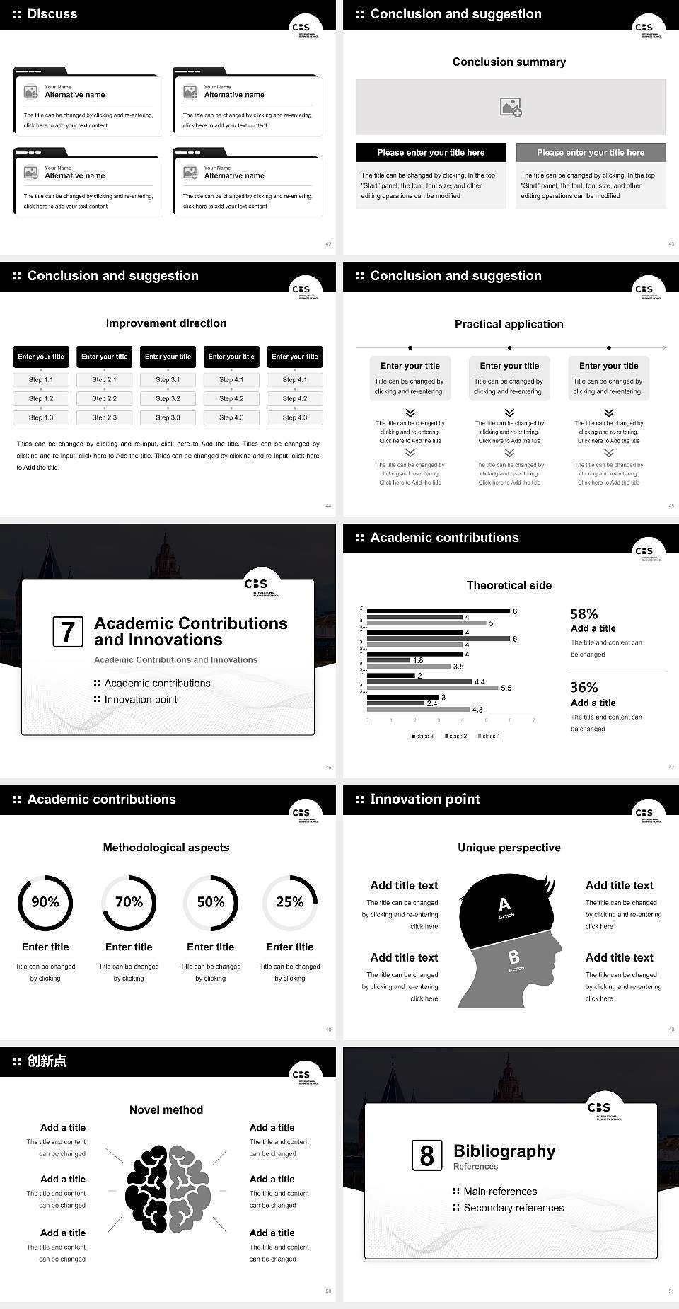 CBS International Business School – Mainz campus Graduation Thesis Defense PPT Template4:3 ratio PPT effect preview image6