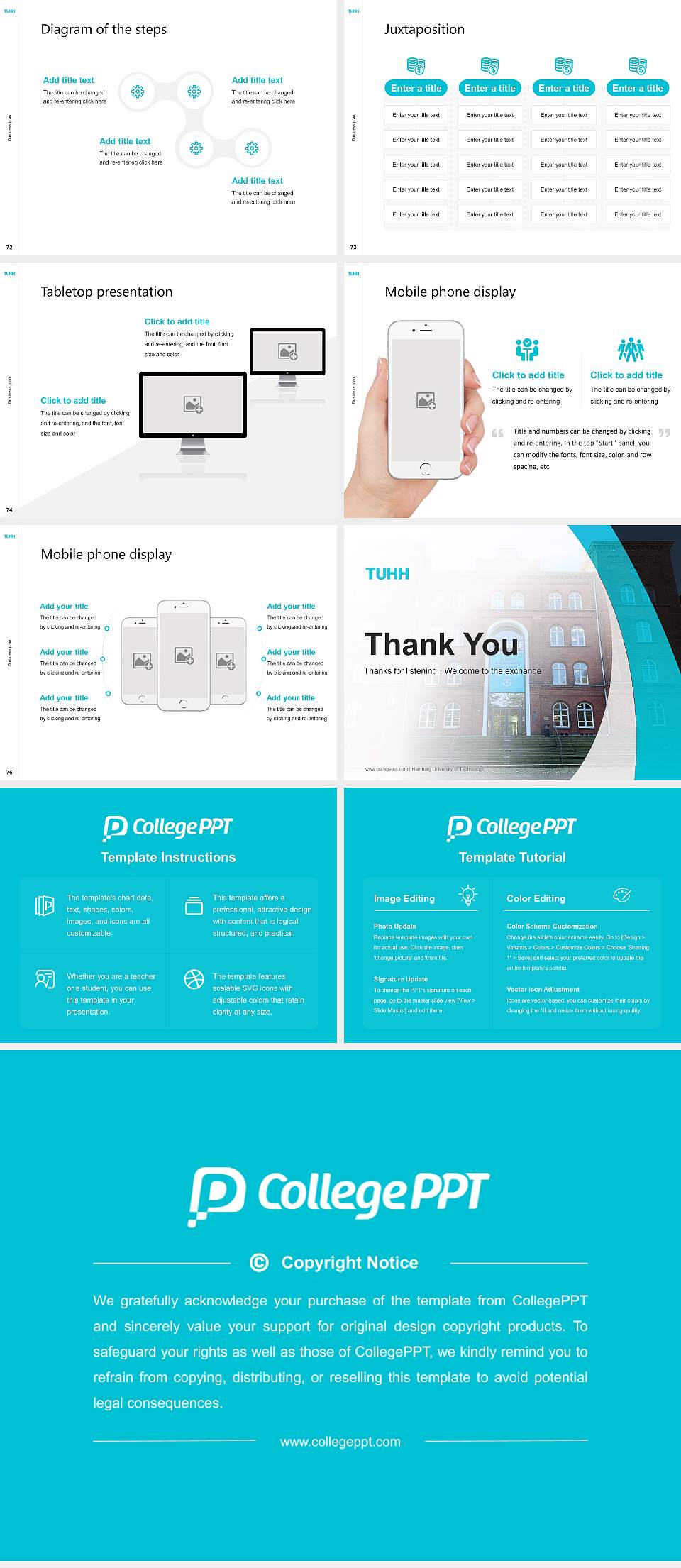 Hamburg University of Technology Competition/Entrepreneurship Contest PPT Template4:3 ratio PPT effect preview image9