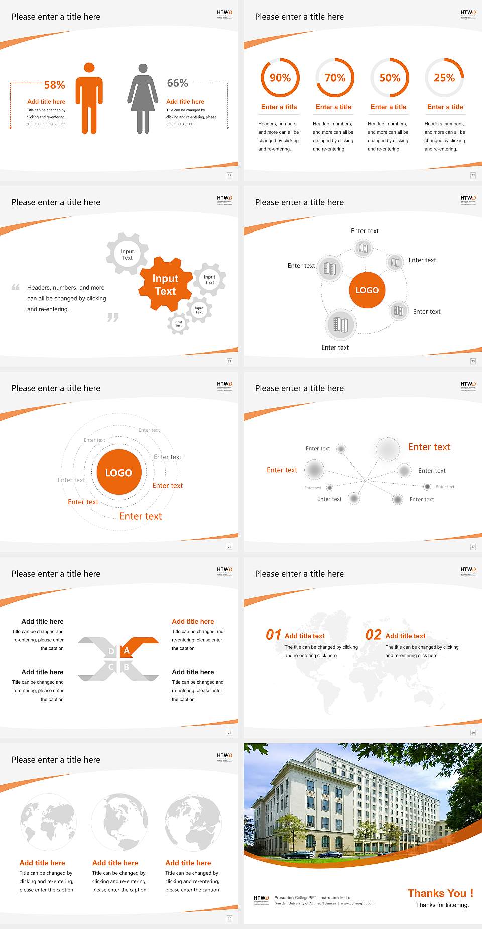 Dresden University of Applied Sciences Course/Courseware Creation PPT Template4:3 ratio PPT effect preview image4