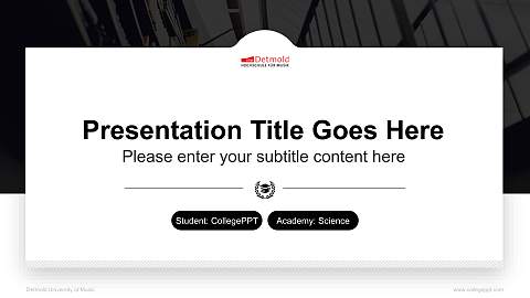 Detmold University of Music National Scholarship Defense PPT Template