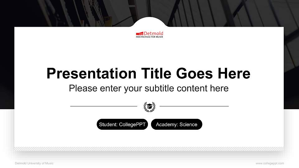 Detmold University of Music National Scholarship Defense PPT Template16:9 ratio PPT effect preview image