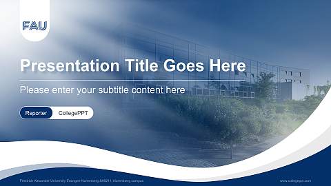 Friedrich Alexander University Erlangen-Nuremberg – Nuremberg campus Lecture Sharing and Networking Event PPT Template