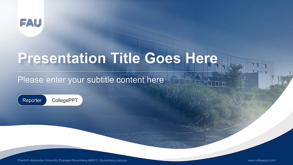 Friedrich Alexander University Erlangen-Nuremberg – Nuremberg campus Lecture Sharing and Networking Event PPT Template16:9 ratio PPT effect preview image