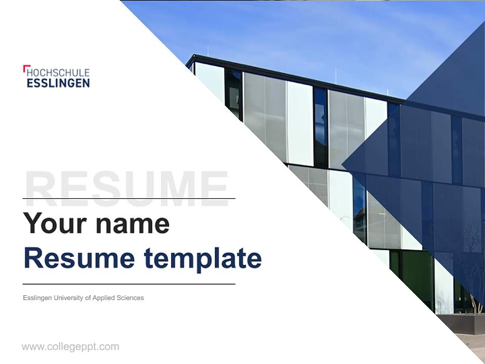 Esslingen University of Applied Sciences Resume PPT Template4:3 ratio PPT effect preview image5