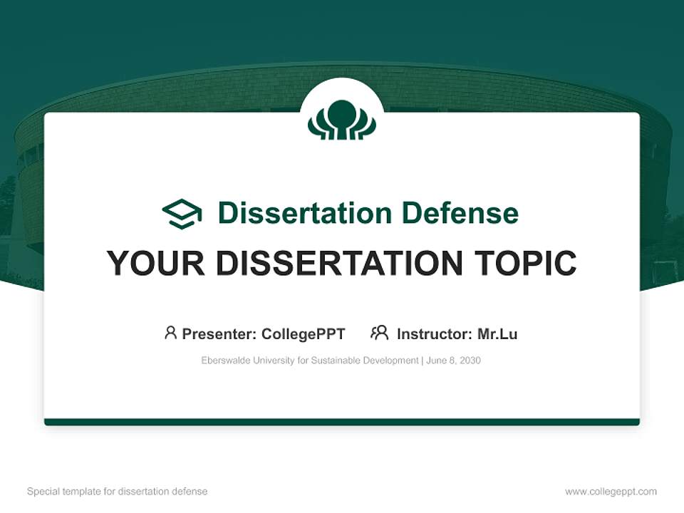 Eberswalde University for Sustainable Development Graduation Thesis Defense PPT Template4:3 ratio PPT effect preview image7