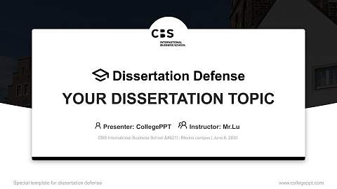 CBS International Business School – Rheine campus Graduation Thesis Defense PPT Template