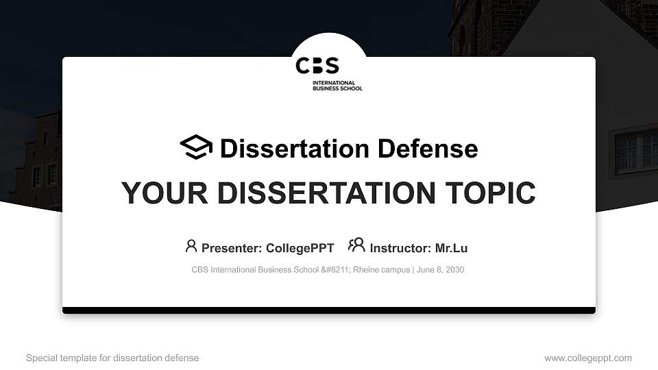 CBS International Business School – Rheine campus Graduation Thesis Defense PPT Template16:9 ratio PPT effect preview image